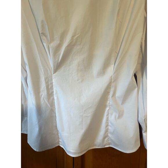 Carbon38 Women's Twisted Button-Up Tunic Shirt Long Sleeve Blouse White Size XL - Picture 5 of 16